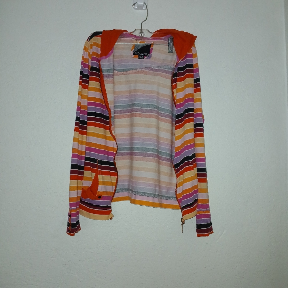 Volcom,Volcano, xl orange/multi colored, full zip.